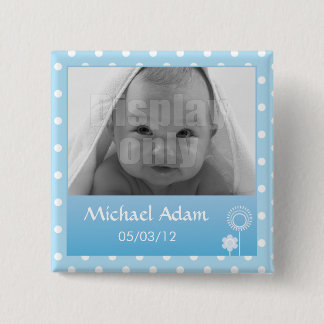 Bóton Quadrado 5.08cm Gatinho - pino azul