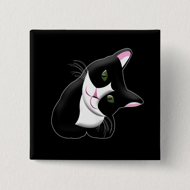 Bóton Quadrado 5.08cm Gato (Frente)