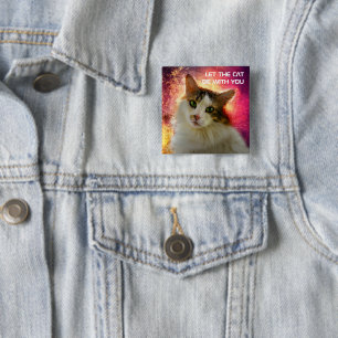 Bóton Quadrado 5.08cm Gato de Calico Cento Adorável