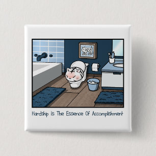 Bóton Quadrado 5.08cm Gato de Cartoon Engraçado Crachá de Dura Branca