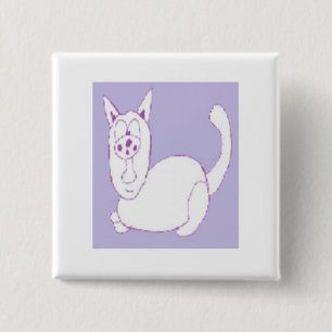 Bóton Quadrado 5.08cm Gato de Doddle