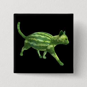 Bóton Quadrado 5.08cm Gato de Melancia