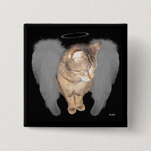 Bóton Quadrado 5.08cm Gato do anjo (Lucian)