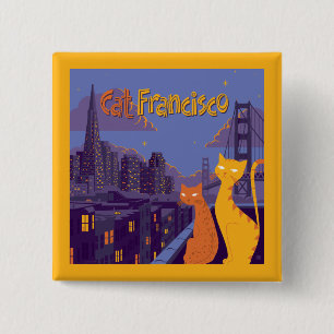 Bóton Quadrado 5.08cm Gato Francisco