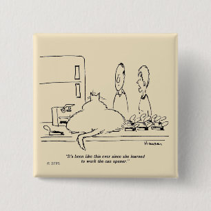 Bóton Quadrado 5.08cm Gato gordo