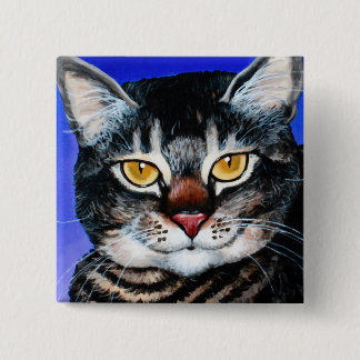 Bóton Quadrado 5.08cm Gato gordo pintado