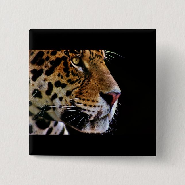 Bóton Quadrado 5.08cm gato selvagem ronronar (Frente)