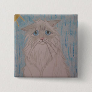 Bóton Quadrado 5.08cm Gato triste