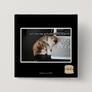 Bóton Quadrado 5.08cm Gatos de Lol com USB