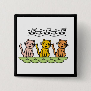 Bóton Quadrado 5.08cm Gatos do canto camiseta e presentes