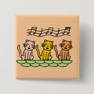 Bóton Quadrado 5.08cm Gatos do canto camiseta e presentes