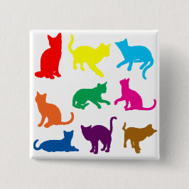 Bóton Quadrado 5.08cm Gatos LGBT