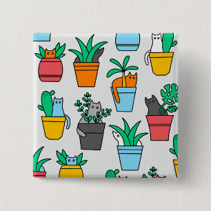 Bóton Quadrado 5.08cm Gatos nos pântanos