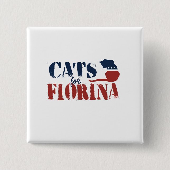 Bóton Quadrado 5.08cm Gatos para Carly Fiorina (Frente)