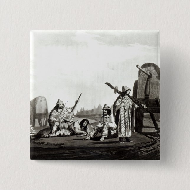 Bóton Quadrado 5.08cm Gaúchos de Tucuman, 1820 (Frente)