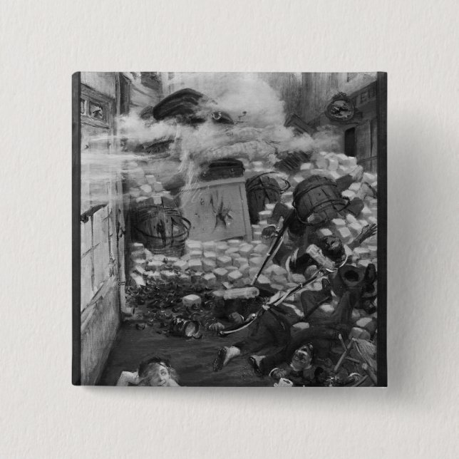 Bóton Quadrado 5.08cm Gavroche que recolhe cartuchos (Frente)