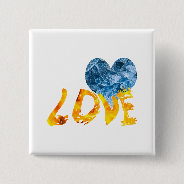 Bóton Quadrado 5.08cm Gelo - Aquecimento do Amor (Frente)