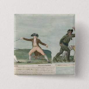 Bóton Quadrado 5.08cm General Charles Lameth e Charles Eugene