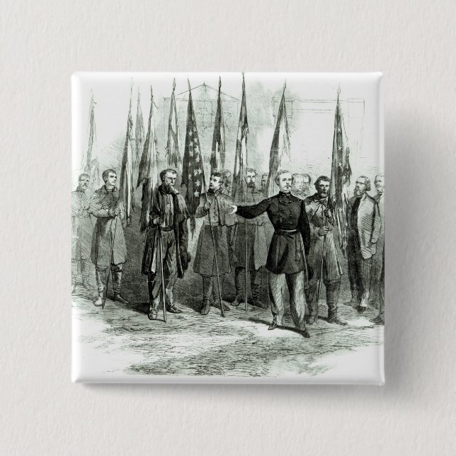 Bóton Quadrado 5.08cm General Custer (Frente)