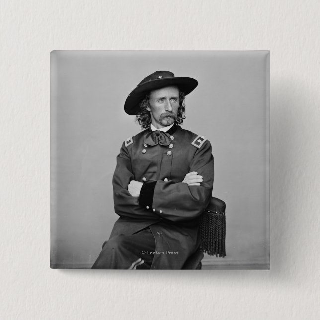 Bóton Quadrado 5.08cm General George Custer 1 (Frente)