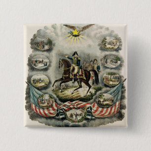 Bóton Quadrado 5.08cm General principal William Henry Harrison, c.1813