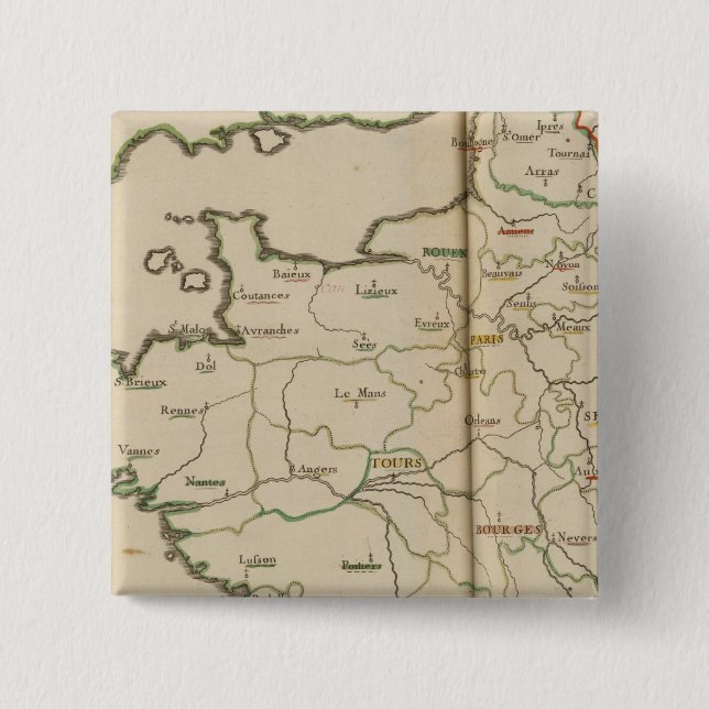Bóton Quadrado 5.08cm Generalidades da França (Frente)