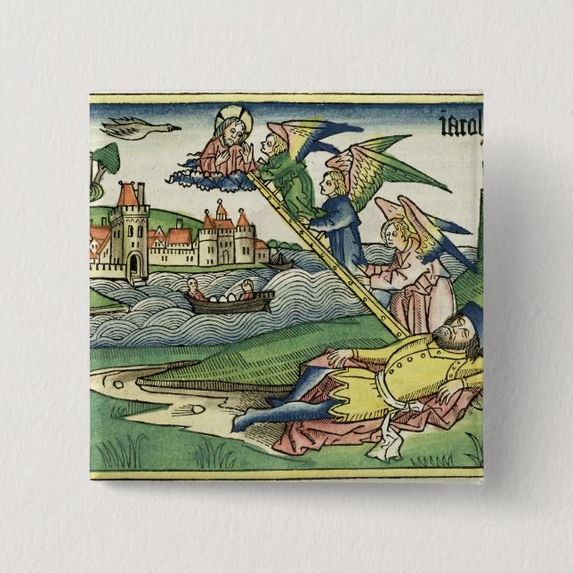 Bóton Quadrado 5.08cm Génese 28 a escada de 10 Jacob, 'do Nuremberg (Frente)