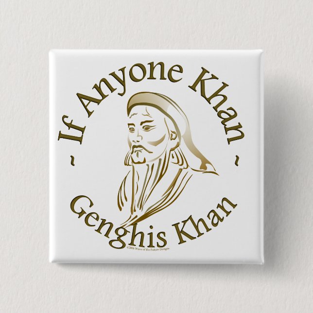 Bóton Quadrado 5.08cm Genghis Khan (Frente)