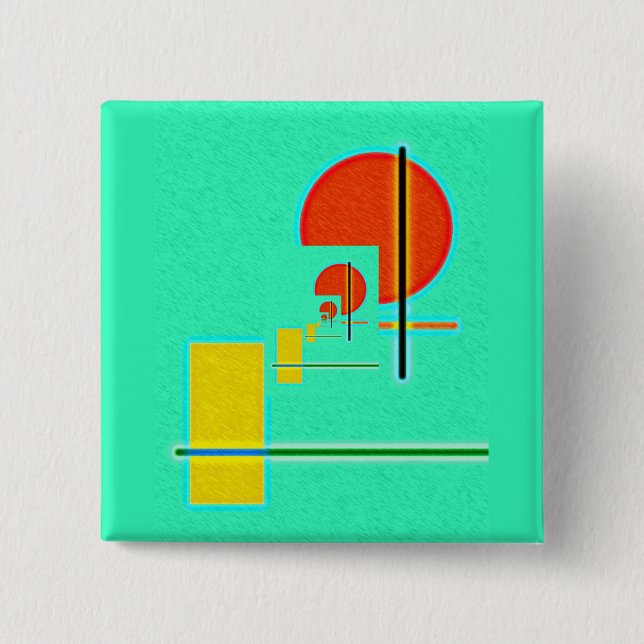 Bóton Quadrado 5.08cm Geometri abstrakt (Frente)