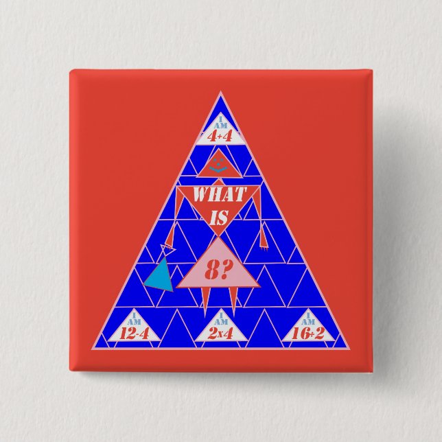 Bóton Quadrado 5.08cm Geometria-Botão-Triângulo-Idade 8 (Frente)