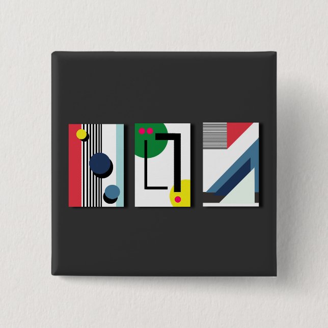 Bóton Quadrado 5.08cm Geometryabstrakt (Frente)