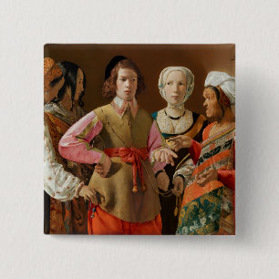 Bóton Quadrado 5.08cm Georges de la Tour - O Teller da Fortuna
