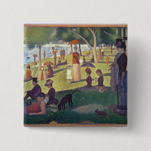 Bóton Quadrado 5.08cm Georges Pierre Seurat domingo à tarde no é