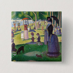 Bóton Quadrado 5.08cm Georges Seurat - Um Domingo na La Grande Jatte