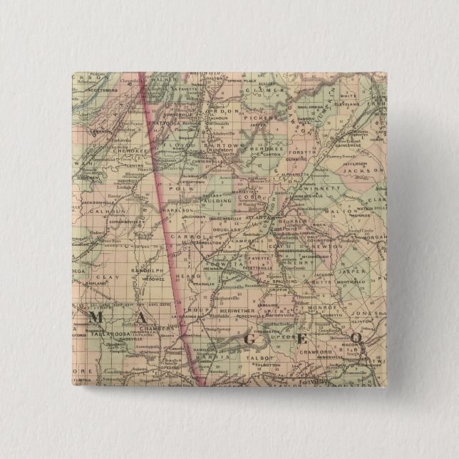 Bóton Quadrado 5.08cm Geórgia e Alabama (Frente)