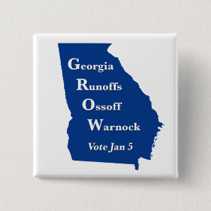 Bóton Quadrado 5.08cm Georgia Runoffs Ossoff Warnock