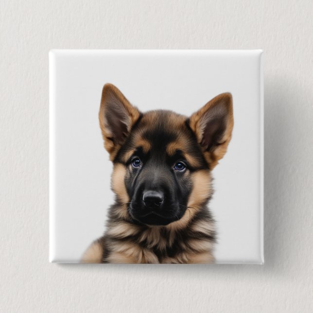 Bóton Quadrado 5.08cm German shepherd (Frente)