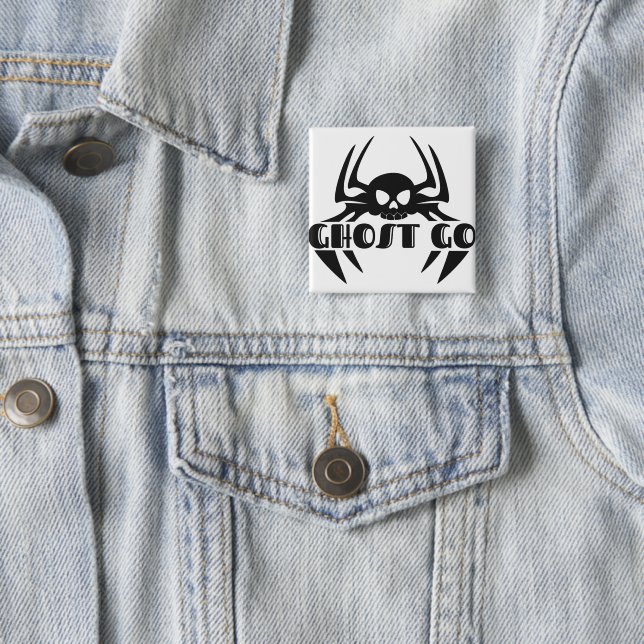 Bóton Quadrado 5.08cm Ghost Go Spooky Season (In Situ)