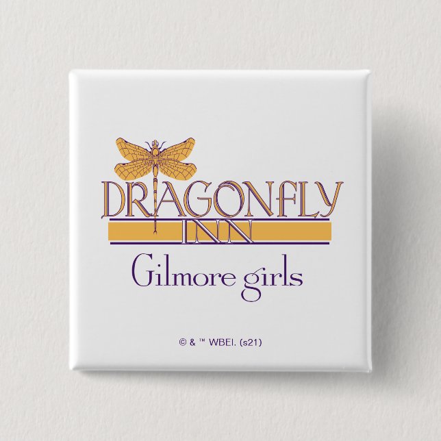 Bóton Quadrado 5.08cm Gilmore Girls | Dragonfly Inn Logo (Frente)