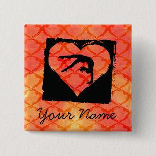 Bóton Quadrado 5.08cm Ginástica feita sob encomenda personalizada da