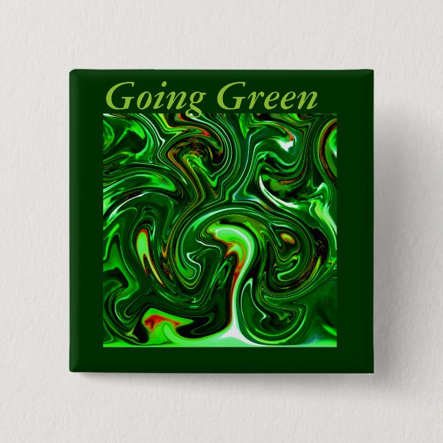 Bóton Quadrado 5.08cm Ging Green (Frente)