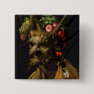 Bóton Quadrado 5.08cm Giuseppe Arcimboldo - Quatro Assentos numa Cabeça