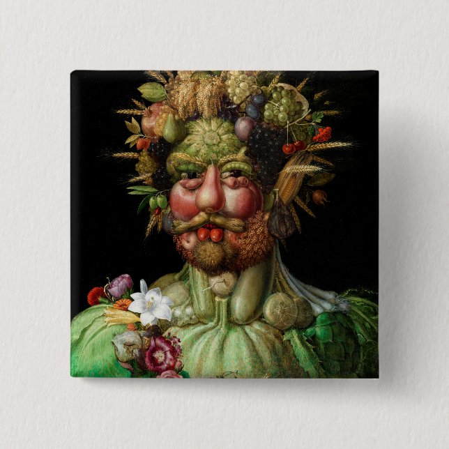 Bóton Quadrado 5.08cm Giuseppe Arcimboldo - Vertumnus (Frente)