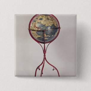 Bóton Quadrado 5.08cm Globo terrestre, mostrando o Oceano Índico