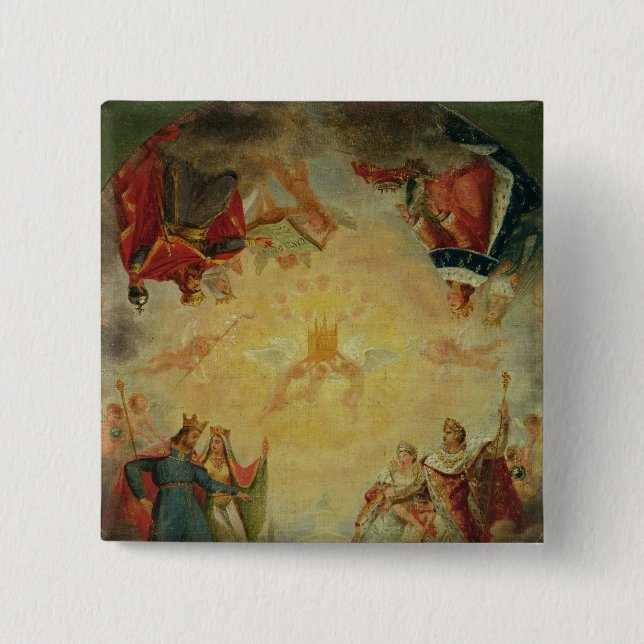 Bóton Quadrado 5.08cm Glória de St. Genevieve (Frente)