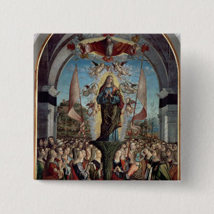 Bóton Quadrado 5.08cm Glorificação de St Ursula e de seus companheiros