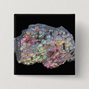 Bóton Quadrado 5.08cm Goethite que mostra o Iridescence