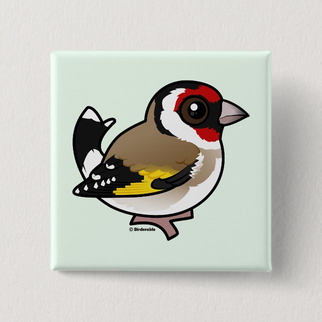 Bóton Quadrado 5.08cm Goldfinch Europeu (Frente)