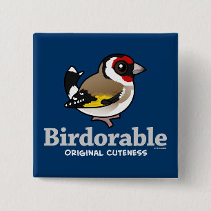 Bóton Quadrado 5.08cm Goldfinch original do europeu do Cuteness