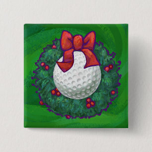 Bóton Quadrado 5.08cm Golf Ball Wreath na Terra Verde